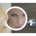 LED illuminated 3x magnifying mirror with rocker switch