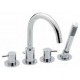 Round Lever 4 Hole Bath Shower Mixer