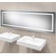 Long LED mirror with ambient lighting side lights