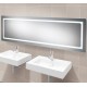 Long LED mirror with ambient lighting side lights