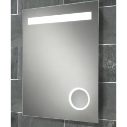 Back-lit mirror with integrated 3x magnifying mirror