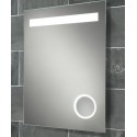 Back-lit mirror with integrated 3x magnifying mirror