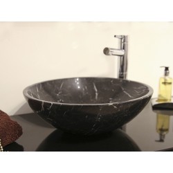 Nero Marquina Hand Crafted Natural Marble Bowl(Dia 42cm Height 15cm)
