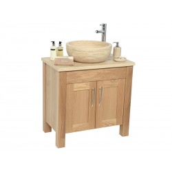 Set 2C Two Door Oak Vanity 