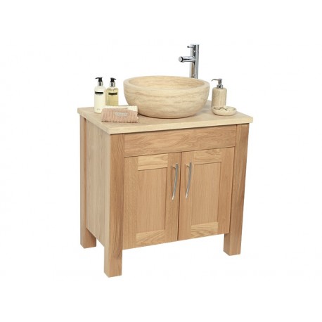 Set 2C Two Door Oak Vanity 