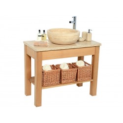 Set 2 Open Oak Vanity 90cm