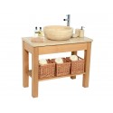 Set 2 Open Oak Vanity 90cm