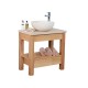 Set 2 Open Drawer Oak Vanity 75cm