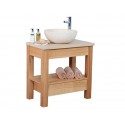 Set 2 Open Drawer Oak Vanity 75cm