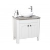 Set 2CP Painted Two Door Oak Vanity 