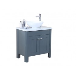 Set 2CP Painted Two Door Oak Vanity 