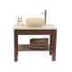 Set 2 Open Walnut Vanity 90cm