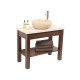 Set 2 Open Walnut Vanity 90cm