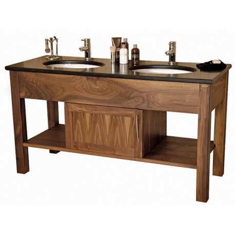 Set 4 Open Walnut Vanity 152cm