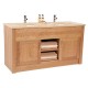 Set 12 Oak Open Shelf Vanity 152CM