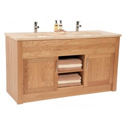 Set 12 Oak Open Shelf Vanity 152CM