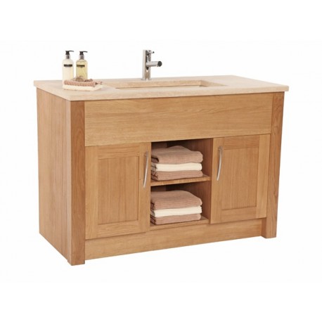 Set 12 Oak Open Shelf Vanity 120CM