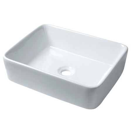 Madison Ceramic Rectangular White Countertop Bowl