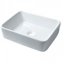 Madison Ceramic Rectangular White Countertop Bowl