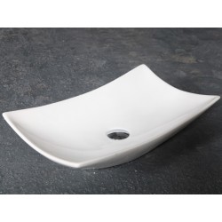 Ceramic Form White Countertop Bowl no tap ledge