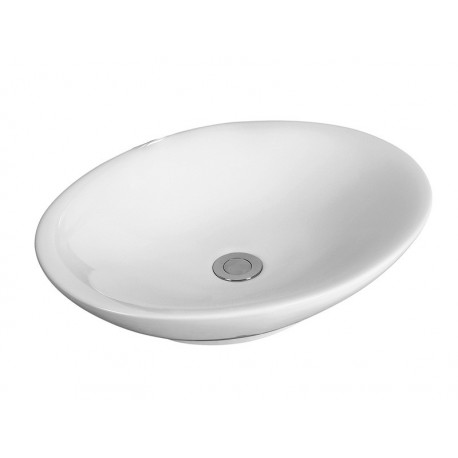 Madison Oval Ceramic White Countertop Bowl