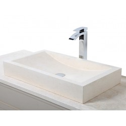 Style 9 Rectangular Ice Beige Stone Basin