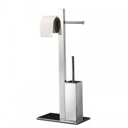 Square Free Standing Roll Holder with Toilet Brush