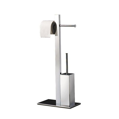 Square Free Standing Roll Holder with Toilet Brush