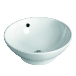 Ceramic White Countertop Bowl with overflow