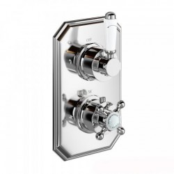 Henbury Thermostatic Shower Valve - Traditional Round Two Way Mixer 