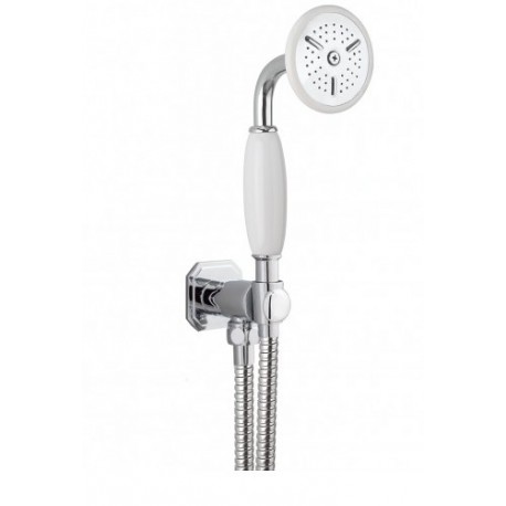 Henbury shower handset, wall outlet and hose - Chrome