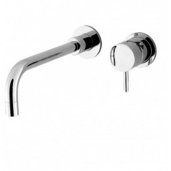 Round Lever Wall Basin Mixer without Plate