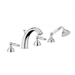Crystal 4 Hole bath mixer with shower