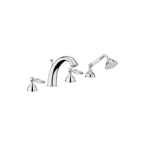 Crystal 4 Hole bath mixer with shower