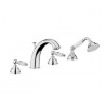 Crystal 4 Hole bath mixer with shower
